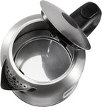 Amazon Basics 1.1Qt (1L) Electric Kettle, Tea Kettle & Water Boiler, with Auto Shut-Off, Boil Dry Protection, High-Safety Strix Thermostat, BPA-Free, 1500W, Stainless Steel, New Model, Black & Silver