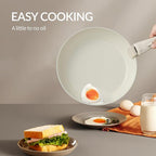 21PCS Nonstick Ceramic Pots and Pans, Ceramic Cookware with Detachable Handle, RV Kitchen Cookware Set, Cookware Set with Removable Handles, Oven Safe, Stackable Storage