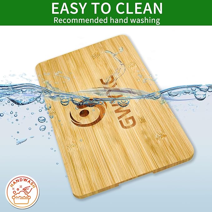 Bamboo Cutting Board Compatible for Panasonic NB-G110P FlashXpress Toaster Oven, with Non-Slip Silicone Feet& Built-in Handle, Space-Saving Design for Toaster Oven Accessories