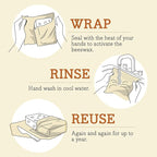 Bee's Wrap Beeswax Wraps for Food - Ocean 3 Pack (S, M, L) Made in USA Reusable & Organic Food Wraps, Sandwich Wrap & Bowl Covers - Eco-Friendly Alternative to Aluminum Foil & Plastic Wrap