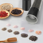 LHS Pepper Grinder Pepper Mill Salt Grinder Refillable- Large Capacity 12 Inch- Peppercorn Grinder Stainless Steel with Adjustable Ceramic Rotor (12", Black)