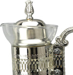 Vintage Turkish Coffee Pot Set, Decorative Glass Teapot Set, Heatable Glass Tea Kettle with Lid and Cup, Turkish Tea Set for Home Tea Party, Milk, Coffee, Hot Cold Tea