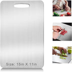 Titanium Cutting Board, 2025 Upgrade 100% Pure Titanium Cutting Boards for Kitchen, 1 Pack Double Sided Medical-grade Titanium Cutting Mat are Used for Meat, Fruits and Vegetables (15.35 * 11.02in)