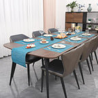 Myir JUN Placemats Set of 8, Vinyl Woven Placemats Place Mats Indoor Set of 8 Washable Table Mats Non-Slip Place mats for Dining Table (Blue, Set of 8)