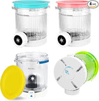 4 Pack Creami Swirl Pints and Lids Compatible with Ninja Swirl Ice Cream NC700 NC701 Series & Soft Serve Makers, BPA-Free, Dishwasher Safe, 16oz Cup, 5 Years Warranty