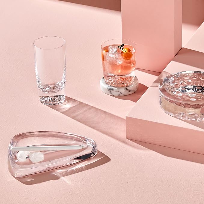 NUDE Whiskey Glasses Set of 2 – Ace 11.75 oz Handmade Lead-Free Crystal Old Fashioned Rocks Glasses for Whisky, Scotch & Bourbon – Dimpled Golf-Ball Base, Heavy Bottom, Luxury Gift Set