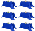 sancua Rectangle Tablecloths 6 Pack - 90x156 Inch - Royal Blue Washable Fabric Cloth Table Cloth, Large Reusable Polyester Table Covers for Wedding, Party, Birthday, Banquet