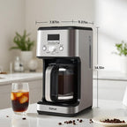Gevi 14-Cup Drip Coffee Maker, Programmable with Timer for Home & Office, 2-Hour Warm, Pause & Serve, Glass Carafe