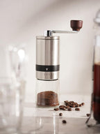 Manual Coffee Bean Grinder | 6 Coarseness Settings | Espresso, Cold Brew, French Press, Drip, | Burr Hand Mill | Home, Portable, Camping, Travel