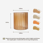 Fall Glassware Set of 4 14oz Ribbed Drinking Glasses for Autumn Table Décor Cozy Gatherings Thanksgiving Centerpiece in Warm Autumn Tones Perfect Hostess Gift