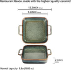 9" x 9" Porcelain Square Casserole Dishes - Baking Dish for Oven, 1.8 QT Ceramic Lasagna Pans, Oven Safe Bakeware for Kitchen Cooking, Cake, Banquet and Dinner