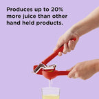 Chef'n FreshForce Lemon Squeezer Citrus Juicer, Manual Hand Press with Dual-Gear Power for Maximum Juice Extraction, Durable, Persimmon Orange