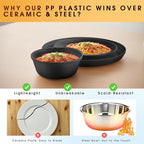 Plastic Dinnerware Sets – 40-Piece Plates and Bowls Sets with Cups, Knives, Forks and Spoons, Dishes Set for 8, Reusable Unbreakable Kitchen Dishware for Apartment, Camping, Outdoor, Black