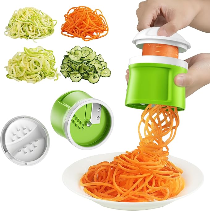 Spiralizer slicer & Mandoline Slicer for kitchen, Adjustable Thickness.Veggie Slicer, vegetable slicer, Potatoes chopping, Veggie Dicer, Zucchini, Faster Kitchen Slicer for Meal Prep(Black)