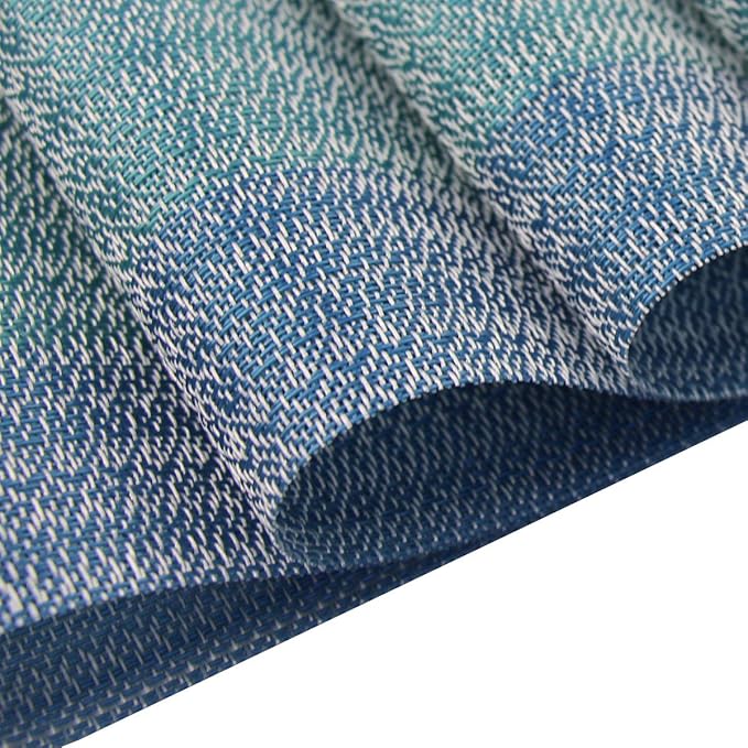 PIGCHCY Placemat,Washable Woven Non-Slip Insulation Durable Placemat Vinyl Table Mat Set of 4 (4pcs Placemats,Coastal Blue)