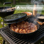 15"Oval Roasting Pan With Lid Small Chicken Roaster With 13.7in Inner Diameter Enamel Steel Roasting Pot Suitable for Outdoors Family Dinnerhigh Temperature Resistance Holiday Gifts