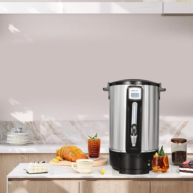 Commercial Coffee Urn 50 Cups（12L, Stainless Steel Large-Capacity Coffee Maker for Catering, Events, Offices & Restaurants, Fast Brew & Keep Warm Function