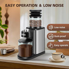 Coffee Grinder, Lonkion Conical Burr Coffee Grinder with 25 Grind Settings for 12 Cups, Home Use, Big Capacity Design, Stainless Steel