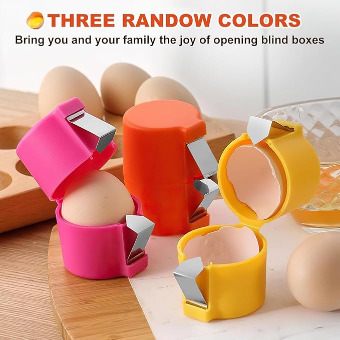 Egg Shell Opener 3PCS Egg Separator Egg Shell Opener for Hard Boiled Eggs Stainless Steel Egg Peeler, Handheld Egg Seperator Tool Kitchen Gadgets