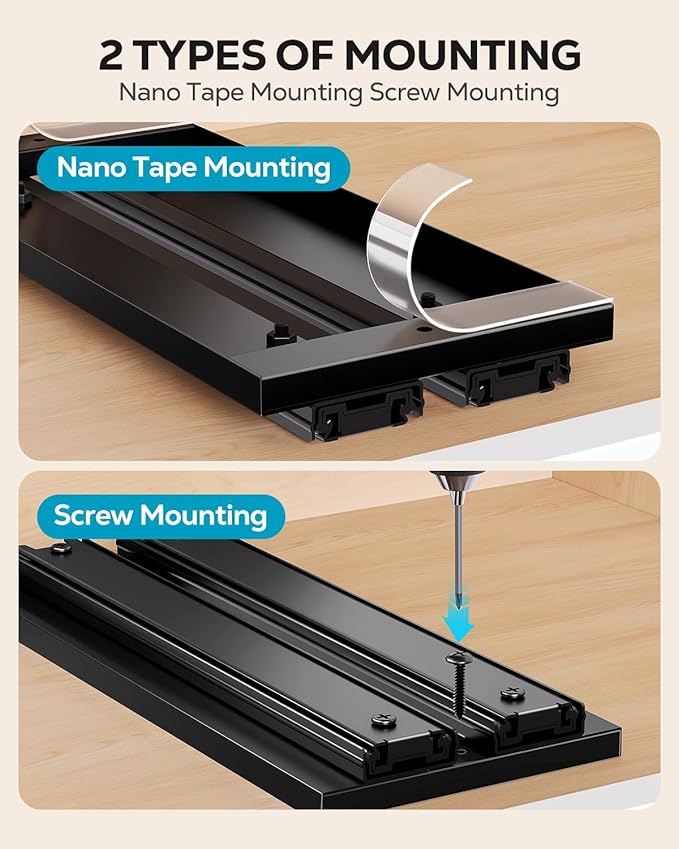 Nieifi Spice Rack Organizer for Cabinet, Vertical Spice Rack Pull Out, Easy to Install, Metal, 4.5''Wx10.35''Dx8.4''H, 2 Pack, 2 Tiers(Black)