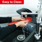 E-far Silicone Cooking Spoon Set of 2, Heat Resistant Kitchen Spoons Utensils Nonstick Mixing Spoon for Baking Stirring Serving, Non-Toxic & Dishwasher Safe (Red)