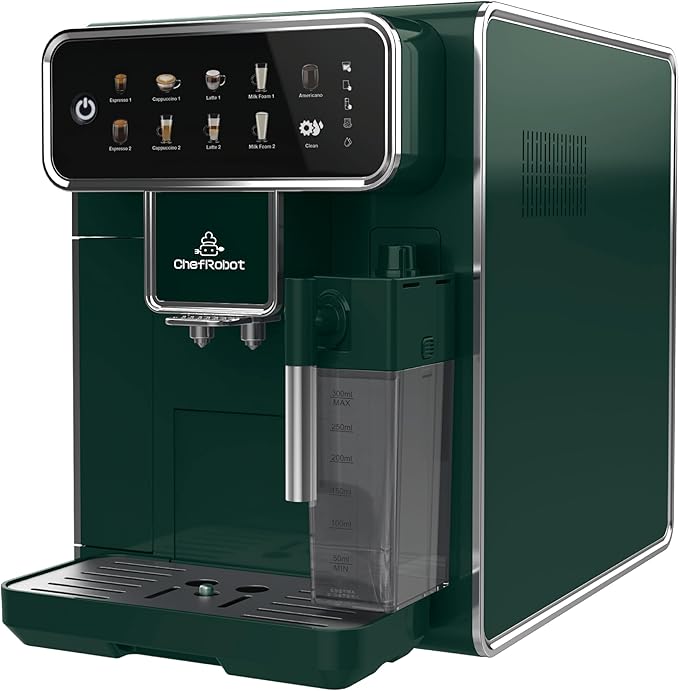 Fully Automatic Coffee Maker with Built-in 3-Level Grinder Expresso/ Cappuccino/Latte/Americano Coffee Machines with Self-Cleaning Function 12 Cup Coffee Machine for Home/Office (Coffee Maker-Green)