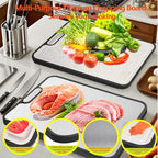 Titanium Kitchen Cutting Board Double-sided Chopping Boards for Meat,Vegetables, Dishwasher Safe Charcuterie Board Easy to Clean with Handle for Home Counter Outdoor Camping Gifts Large 15”×10.5”