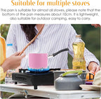 550ml/0.5 Quart Nonstick Sauce Pan, Baby Milk Heating Pot with Pour Spouts for Gas, Electric & Induction Stoves, Portable Small Cooking Pot for Melting Butter, Chocolate, Making Porridge (Pink)