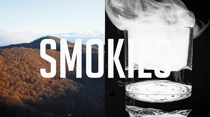 LIITON Smoky Mountain Heavy Crystal Whiskey Glasses Gift Set of 2, Thick Freezable Bourbon Glass 1lb Each, Premium Whiskey Gifts for Men, Frozen Crystal Chills Cocktails, 10 oz