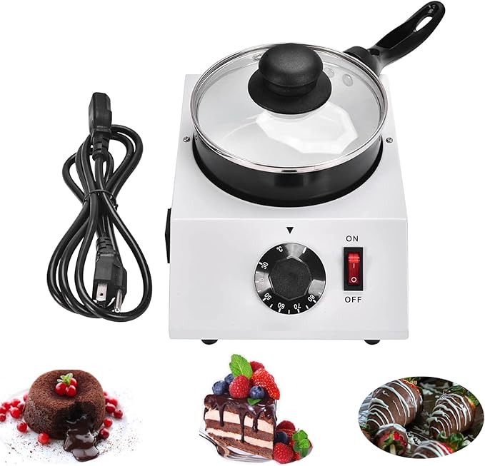 INTBUYING Chocolate Melting Pot Chocolate Candy Melting Warming Fondue Machine Chocolate Melter 110V 60HZ Electric Heated for Chocolate, Candy, Butter, Cheese, Caramel-1 Pot