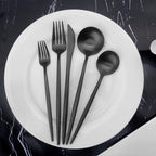 Matte Black Silverware Set, Vanys 20 Piece Stainless Steel Cutlery Flatware Set, Kitchen Utensil Sets for 4, Tableware With Knife Spoons And Forks Set, Satin Finished Polished