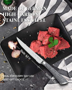 harriet Steak Knives Set of 8, 4.5" Serrated Steak Knives, Full Tang Premium Stainless Steel Steak Knives Set with Gift Box, Dinner Knives, Marble Pattern Handle
