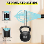 HOTEC 4 Pieces Silicone Whisks Set, Wire Balloon Whisks Egg Beater, Non-slip Handle Whisk for Non-stick Cookware Perfect for Cooking, Stirring, Beating and Blending (Blue)