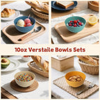 Handy Wheat Straw Bowls Set of 6,Unbreakable Ice-Cream Bowls Sets for Kids,10oz Small Dessert Bowls for Kitchen,Camping and RV.Vibrant Series