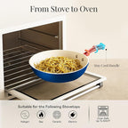 Gotham Steel 15 Pc Ceramic Cookware Set Nonstick, Ceramic Pots and Pans Set Non Stick with Steamer & Cooking Utensils, Non Toxic PFOA PFOS Free, Premium Stay Cool Handles, Oven & Dishwasher Safe