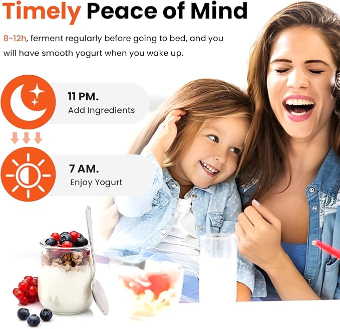 Yogurt Maker with Adjustable Time Control,Automatic Digital Yoghurt Maker Machine with 5 glass Jars&1.2L Stainless Steel Inner Pot for Home Organic Yogurt,Natto and Rice Wine
