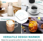 Misby Mug Warmer, Coffee Warmer for Desk Auto Shut Off Coffee Lovers Gift Ideas, Smart Coffee Cup Warmer with Gravity-Induction Coffee Mug Warmer for Desk Use Keep Beverages Coffee Warmer (White)