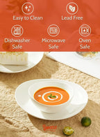 Sweese Porcelain Bowls Set - 6 Pack, 5 Inch, 10 oz for Desserts, Soup, Rice, Microwave Dishwasher Safe, White