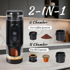 Portable Espresso Machine, Electric Travel Coffee maker with Self-Heating & USB-C, 20Bar High Pressure, Compatible with Coffee Capsules & Grounds（NS&DG） for Camping, RV, Office, Car