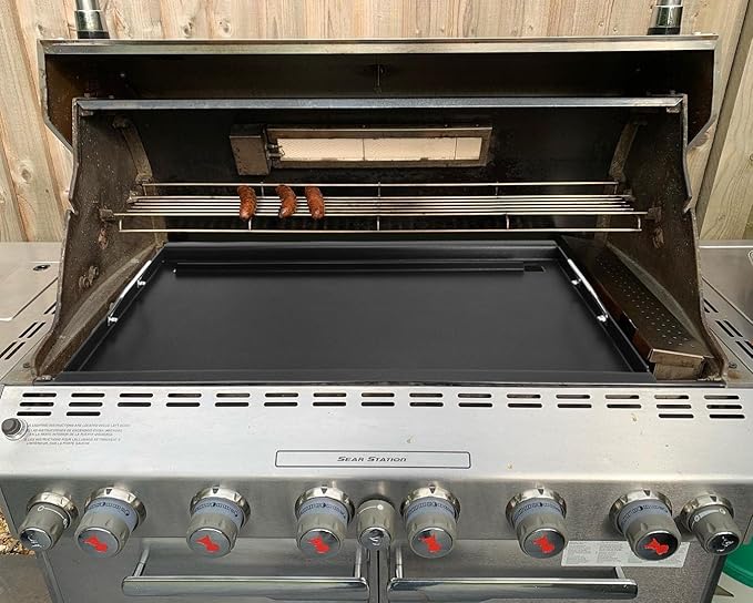 Full-Size Griddle Inserts for Weber Summit 600 Series Grills, Flat Top Griddle for Summit E-640/650/660/670 S-640/650/660/670 Gas Grills with a Smoker Box, Replacement Parts for Weber 67552