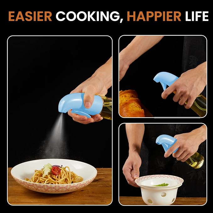 Oil Sprayer for Cooking, Olive Oil Sprayer Mister, Olive Oil Spray Bottle for Cooking, Salads, BBQs and More (Blue)