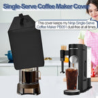 Coffee Maker Dust Cover for Ninja Pod & Grounds Specialty Single-Serve Coffee Maker PB051/PB051GB/PB051SG/PB051ST, Heavy Duty Waterproof Coffee Machine Protective Cover Case (Black)