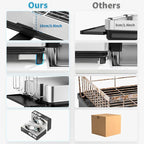 Dish Drying Rack, 304 Stainless Steel Dish Racks for Kitchen Counter, Dish Drainers with Automatic Drainage, Utensil Holder & Cups Holder, Space Saving Kitchen Organizer, Black