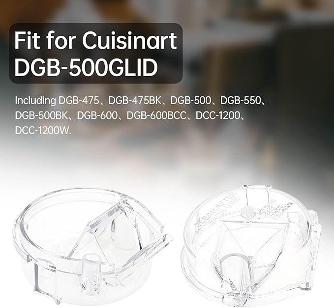 Grinder Assembly Lids 2pcs, Clear Grinder Assembly Lids Replacement for Cuisinart Coffee Maker, Fit for DGB-500GLID Coffee Grinder and Brew Coffee Maker Parts Cap