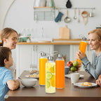 18oz Glass Juice Bottles with Lids Carry Strap, Reusable Glass Water Bottle BPA Free Leakproof Wide Mouth Smoothie Tea Coffee Cold Brew Storage Refrigerator Safe, 6 Pack