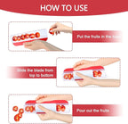 Tomato Slicer, Multi-Purpose Grape Slicer Kitchen Gadget, Tomato, Cherry, Fruit Cutter Fruit Tools into 2 Pieces (Red)