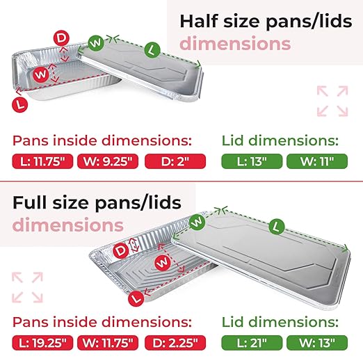 IDL Packaging Aluminum Foil Pans with Lids, Medium - 45 pc Chafing Dish Set - 15 Full Size and 30 Half Size Steam Table Pans + Lids - Disposable Cookware for Catering, Buffet, Party, BBQ
