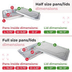 IDL Packaging Aluminum Foil Pans with Lids, Medium - 75 pc Chafing Dish Set - 25 Full Size and 50 Half Size Steam Table Pans + Lids - Disposable Cookware for Catering, Buffet, Party, BBQ