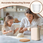 ComSaf Glass Food Storage Containers, 3.6Qt/1.2Qt Glass Flour and Sugar Containers with Airtight Lids, Large Square Jars with Bamboo Lids for Rice, Pasta, Oats, Grains, Cookies, Snacks, Candy