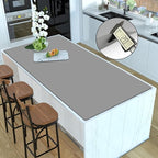 Silicone Mats for Kitchen Counter, 47.3"x23.6"x0.08" Largest Heat Resistant Mat Kitchen Island 2MM Thick Waterproof Countertop Protector Mat Nons-slip Extra Large Counter Mat (Light Gray)